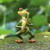 Miniature Frog Garden Statue Frog Band Musical Instrument Figurine Fairy Garden Accessories Decor for Patio Balcony Indoor Table