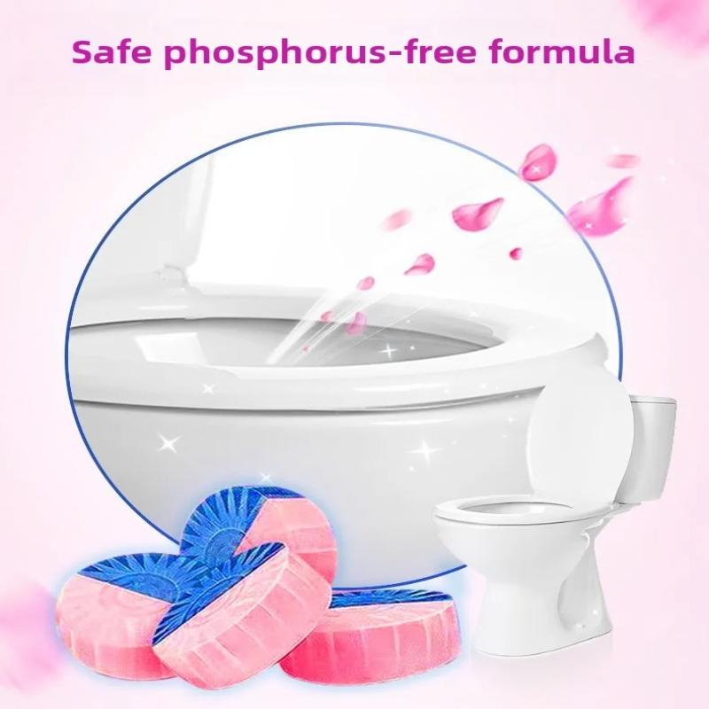 5/10/20Pcs 2 Color Pink & Blue Flush Toilet Bowl Cleaner Tablets Household Condense Cleaner Remove Stain Odor Toilet Blocks Deodorant