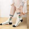 5 Pairs of Autumn And Winter Women'S Socks, Literary And Retro Style, All-Match Women'S Socks, Small Flower Socks