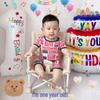 Little Bear First Birthday Party Decorations: Balloons, Cartoon Numbers & Photo Booth Props