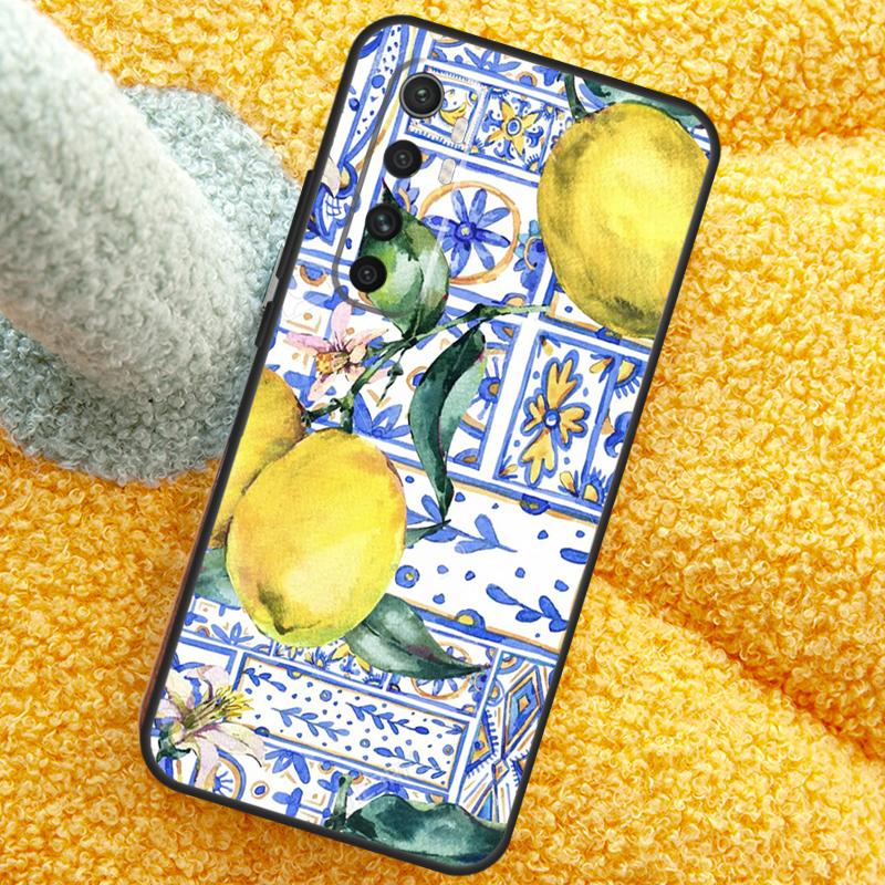 Mittelmeer-Zitronen-Hülle für Xiaomi 13T 14T 15T 14 15 Ultra 17 Pro Max Hülle für POCO F8 F7 X7 Pro F5 F6 X5 X6