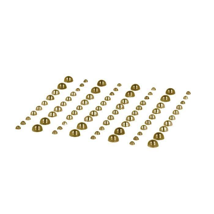 80 perles adhésives doré clair