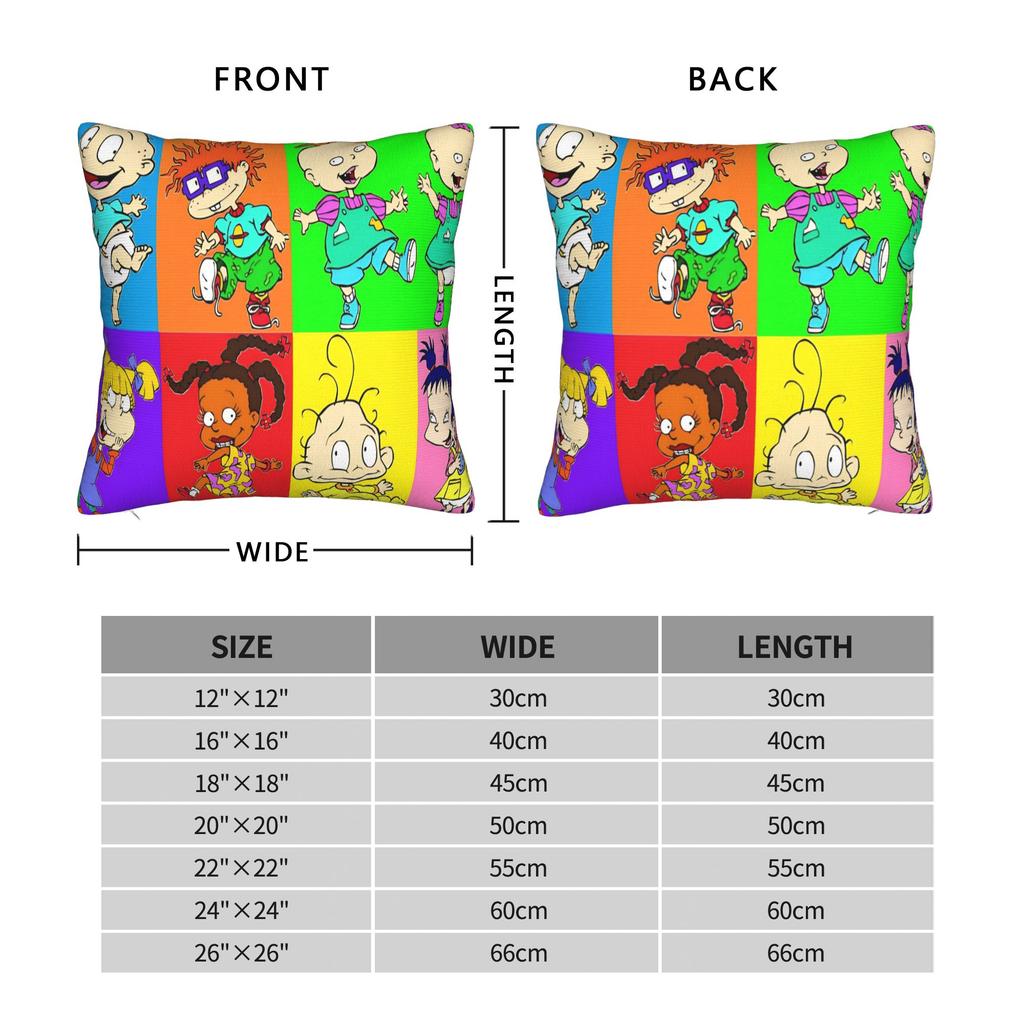 R-Rugrats Angelica Pickles Mixed Cartoon Design Pillow Case Kawaii Pillow Cover Soft Pillowcases For Sofa Car Home Decor