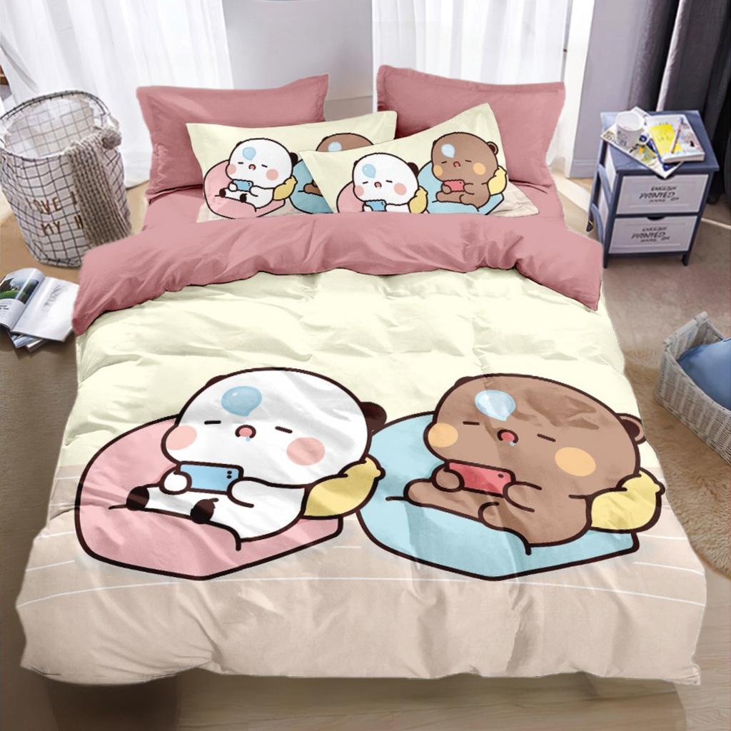 Cartoon Style Bear Bubu And Dudu Duvet Covers, Kids Bedding Set Quilt Cover Twin Full Bedroom Bed Decor For Teens Best Gifts