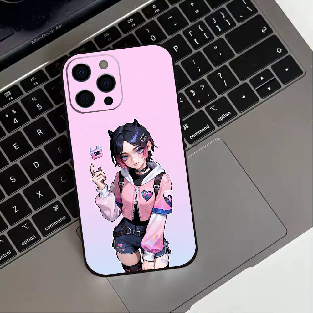 Popular V-Valorant C-Clove Phone Case For iPhone 17,16,15,14,13,12,11 Plus,Pro Max,XS,Soft Silicone Black Cover