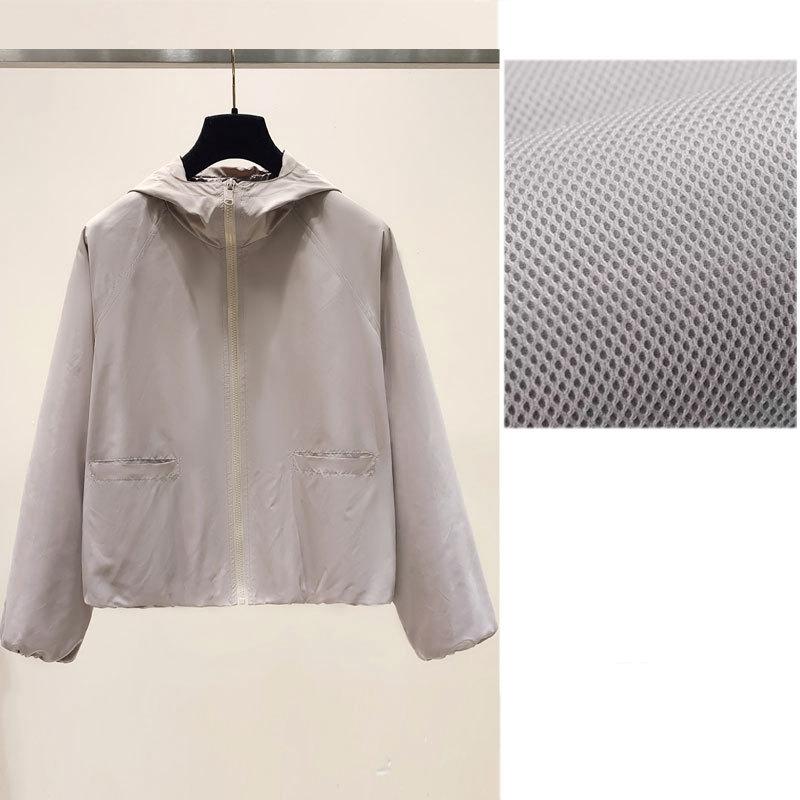 Women Solid Color Loose Fit Sunscreen Clothing Jacket Female Thin Hooded Long Sleeved Sunscreen Clothing Coat
