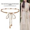 Women's Boho Beaded Waist Belt Handmade Woven String Wood Beads Adjustable Magnetic Suction Buckle Belt for Dresses Casual