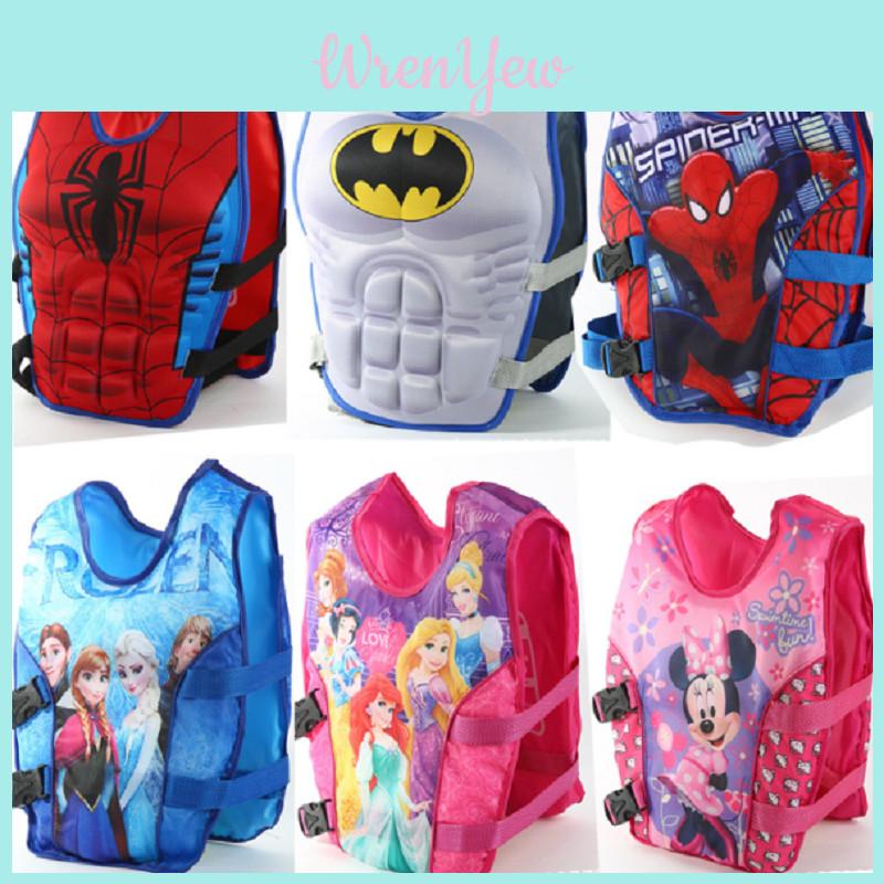 Kids' Muscle Float Vest For Water Activities Cartoon Print Polyester Fabric