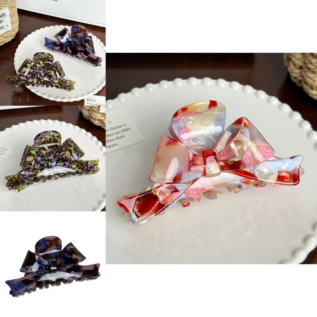 Large Bowknot Acetate Hair Claw Clip Stylish Versatile Shark Clip For Elegant Updos