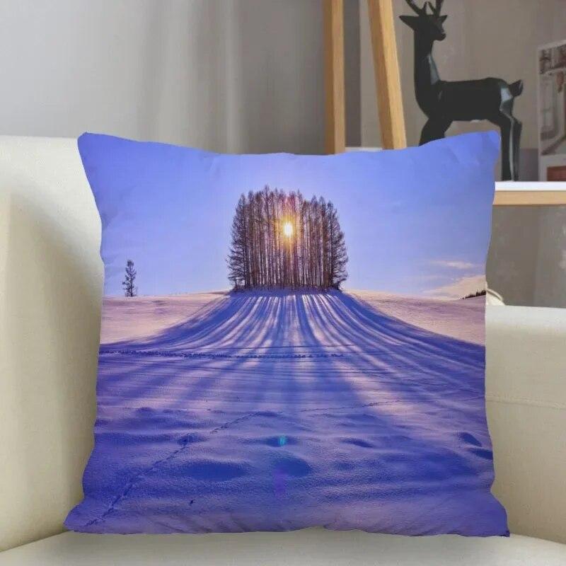 Snow Pillowcase Square  Zipper