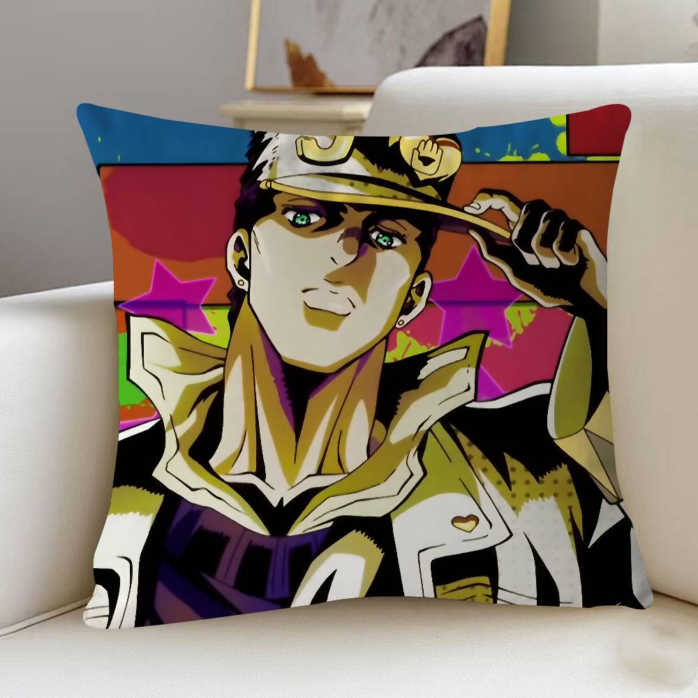 J-Jotaro Kujo J-JOJO 45*45cm Cushion Cover Pillow Cover Decor Pillowcase Home Pillowcase For Couch Pillow