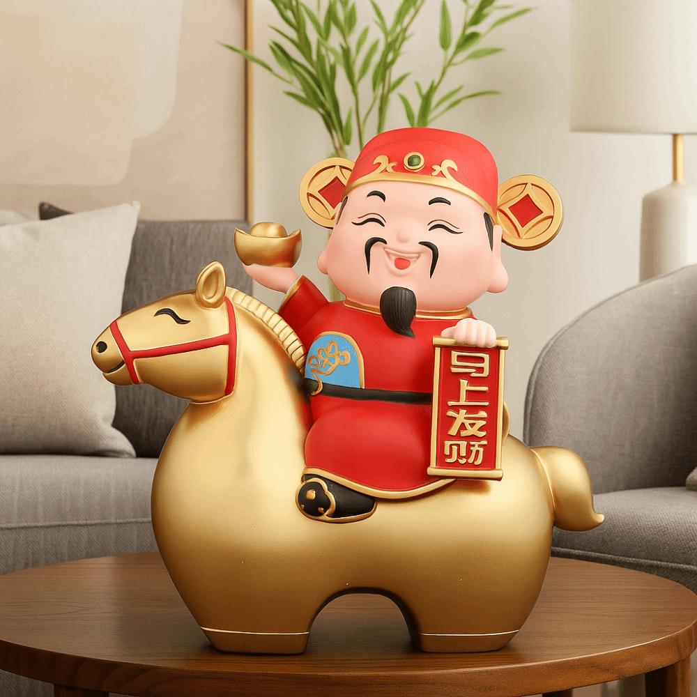 New Chinese Style Horse Figurines Decorative Ornament Lucky Treasure God of Wealth Wealth Symbol Horse Year Design