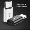 Adapter Micro USB to USB C (4 Pack), Micro-USB Female to USB-C Male OTG Adapter Compatible with Samsung Galaxy, LG, Huawei, Type-C Phones, Tablets