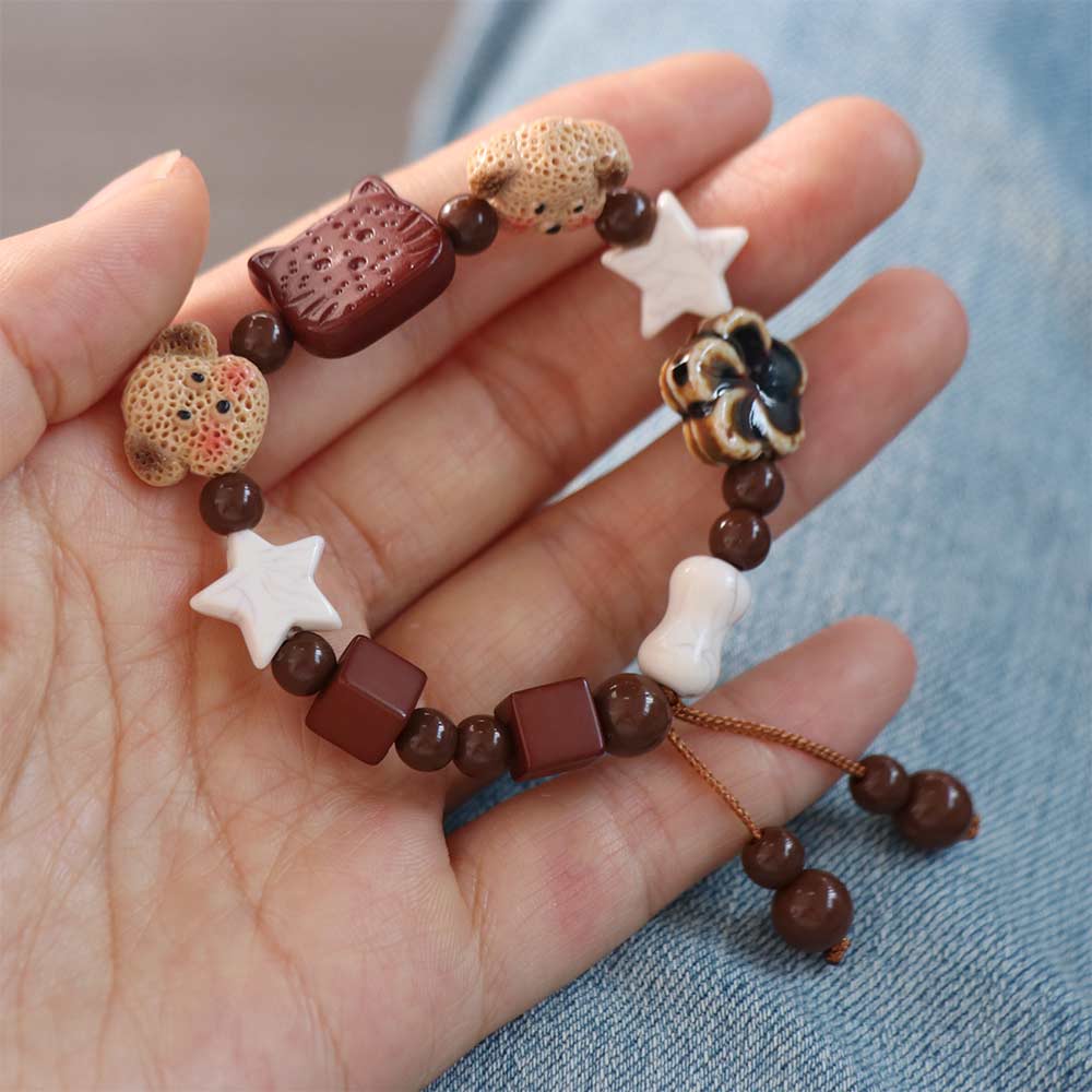 Resin Dog Beaded Bracelet Star Friendship Bracelet Sweet Biscuit Bear Bracelet Friends