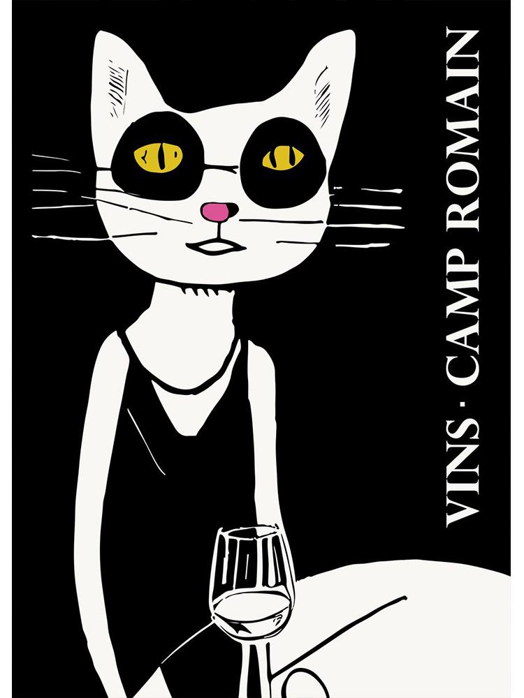 

Минималистичный портрет кошек, блюз и джазовый фестиваль, постер, холст, картина, абстрактное настенное искусство для гостиной, украшение дома 50x70cm No Frame