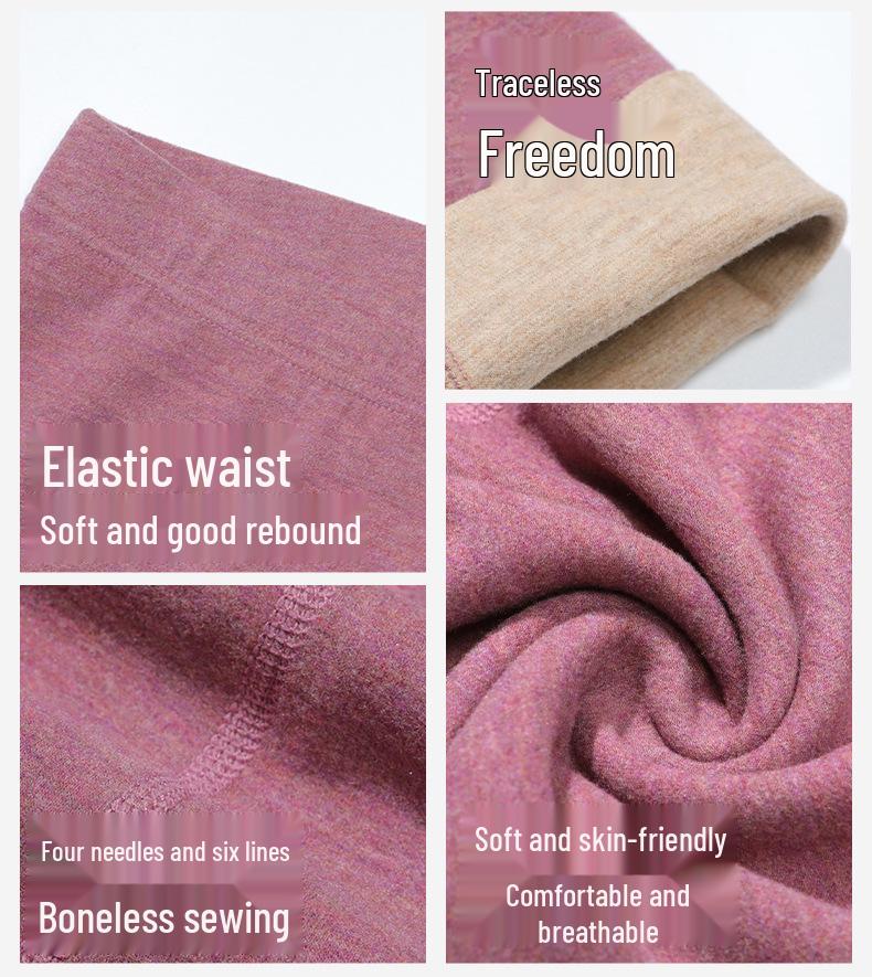 Women's Wool Silk Thermal Pants: Autumn/Winter Warmth with German Velvet Brushed Fabric.