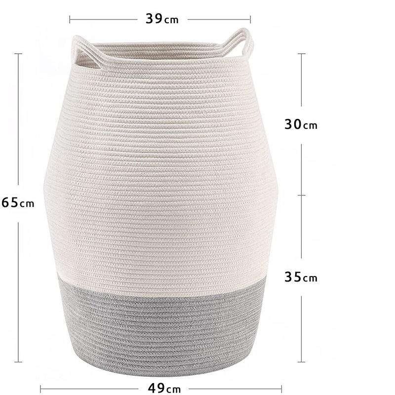 Large Laundry Basket Hamper 99L Tall Woven Rope Storage Basket for Blanket Toys Dirty Clothes in Living Room, Bathroom, Bedroom