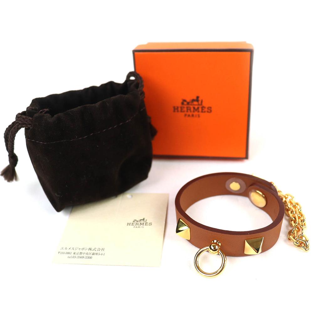 Pristine HERMES Rival Serie Button Glove Holder Glove Holder Vaux Swift Leather Used