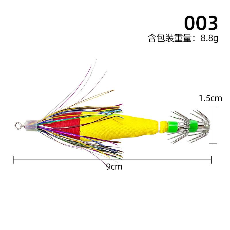 1/5pcs Useful Fishing Bait 6g/8cm Luminous Wooden Shrimp Squid Hook Fake Baits Fish Hook Plastic Practical Fishing Accessories