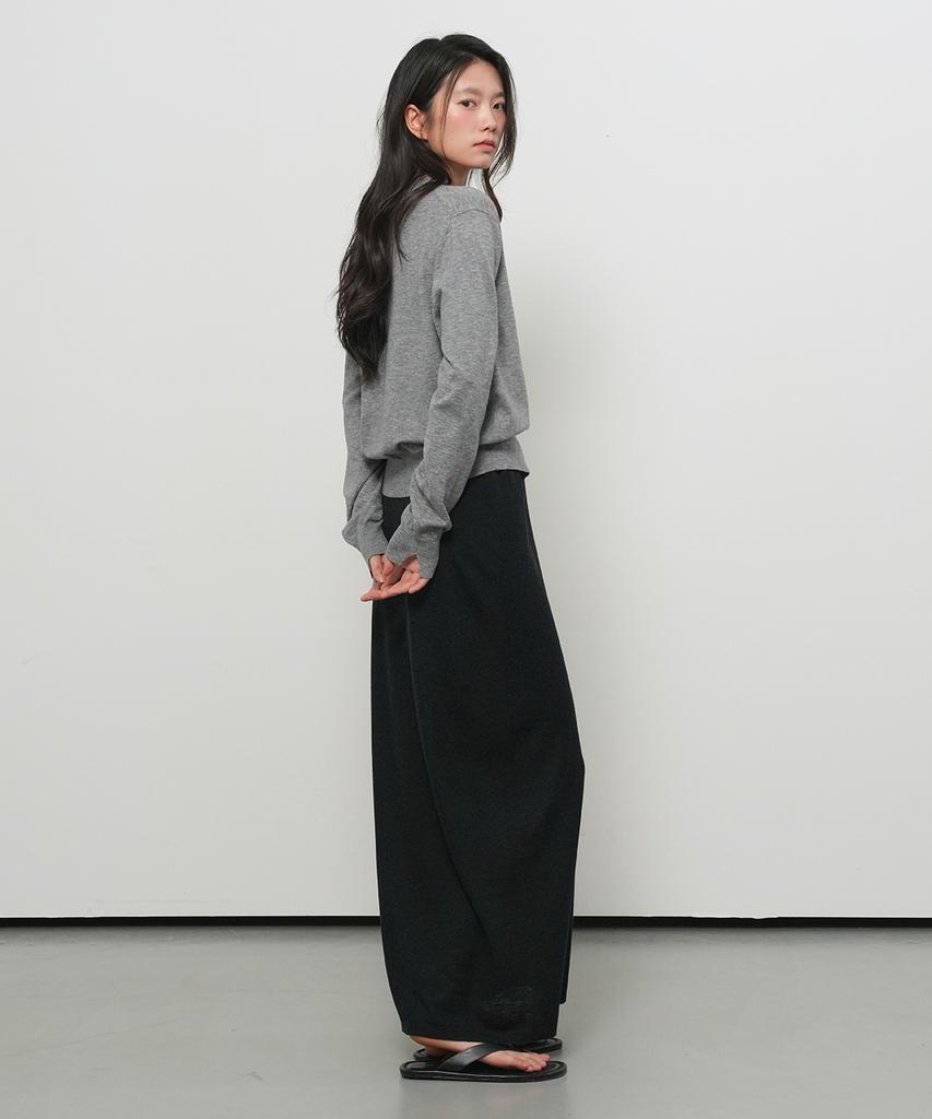General Idea Maxi Elastic Knit Skirt [Black] / Gf2Lsk518