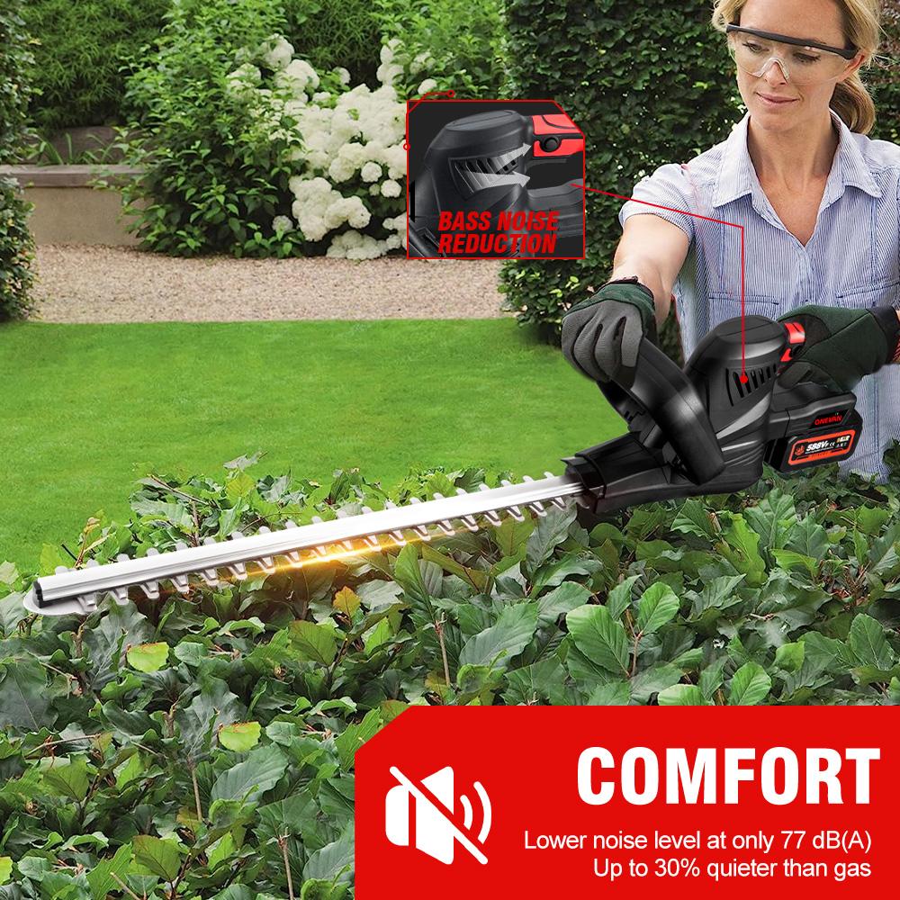 ONEVAN 2000W Bezkartáčové elektrické nůžky na živý plot Akumulátorový vyžínač Prořezávací pila Sekačka na trávu Zahradní nářadí Pro baterii Makita 18V