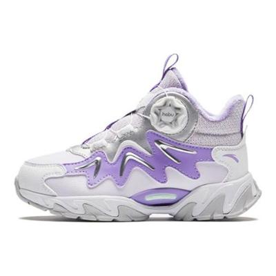 Kids Round Head Knob Simple Comfortable Shock Absorbing Wear Resistant Mid Top Outdoor Shoes Kids Shoes Purple White Silver 322349977-1