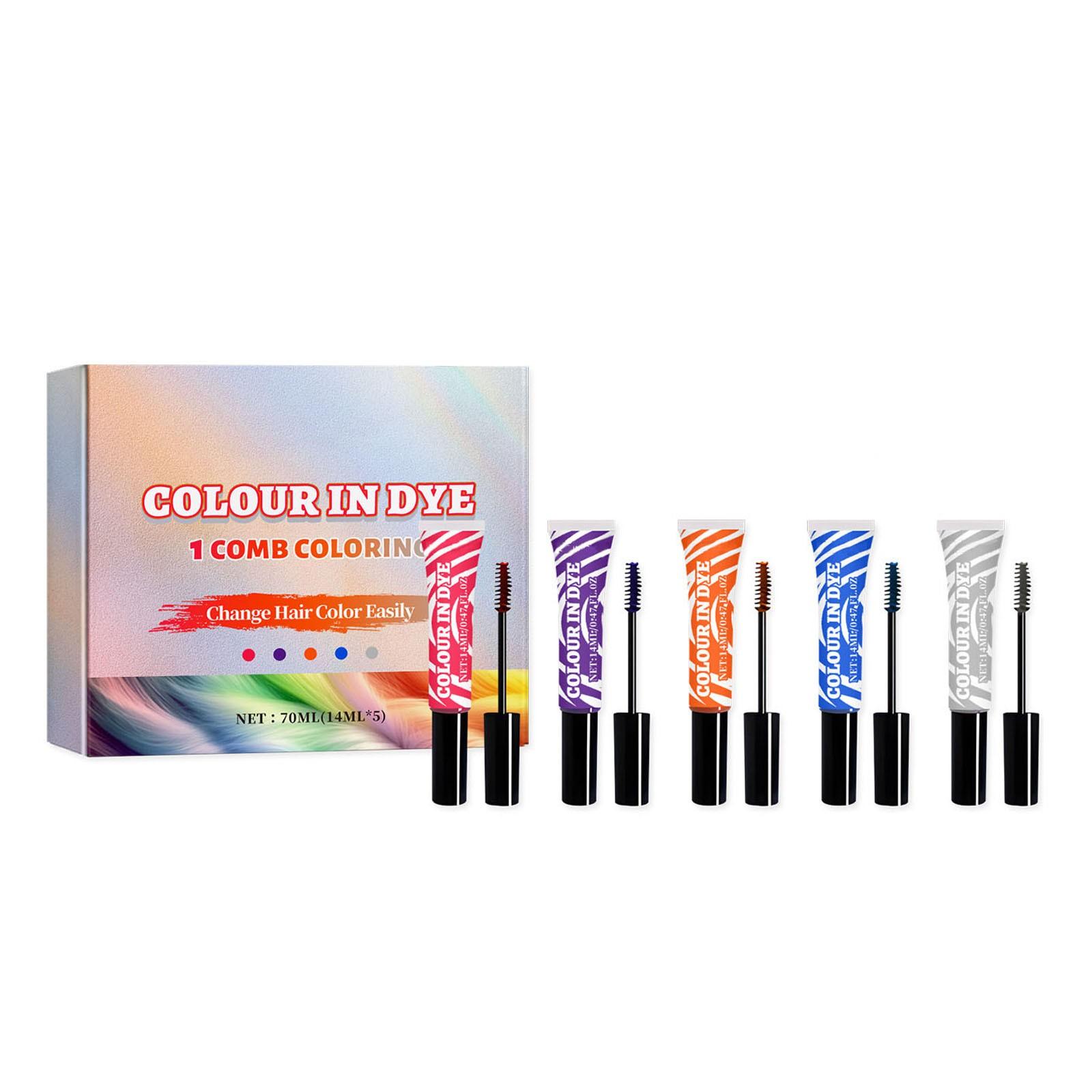 

Воск для волос, временный воск для волос, натуральная окраска для причесок, для мужчин, женщин, вечеринок, косплея, 14 мл*5 One Size