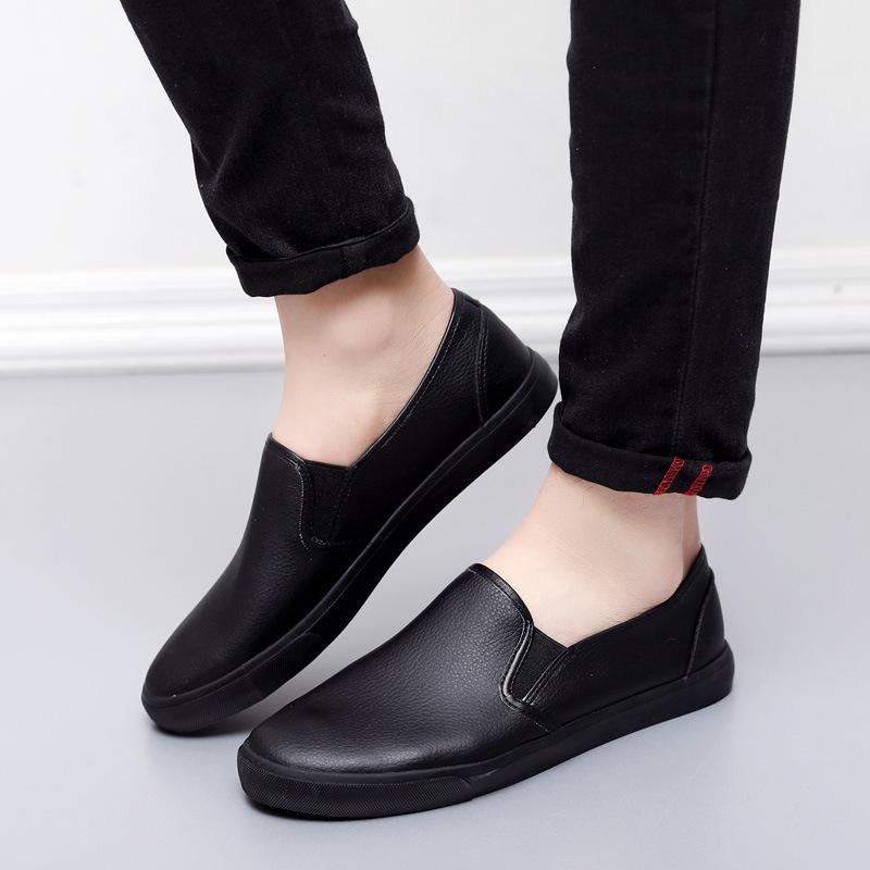 

Новые мужские повседневные туфли из искусственной кожи в Корейском стиле, туфли без застежек, обувь для вождения, кроссовки для мужчин, теннисные туфли Masculino 39