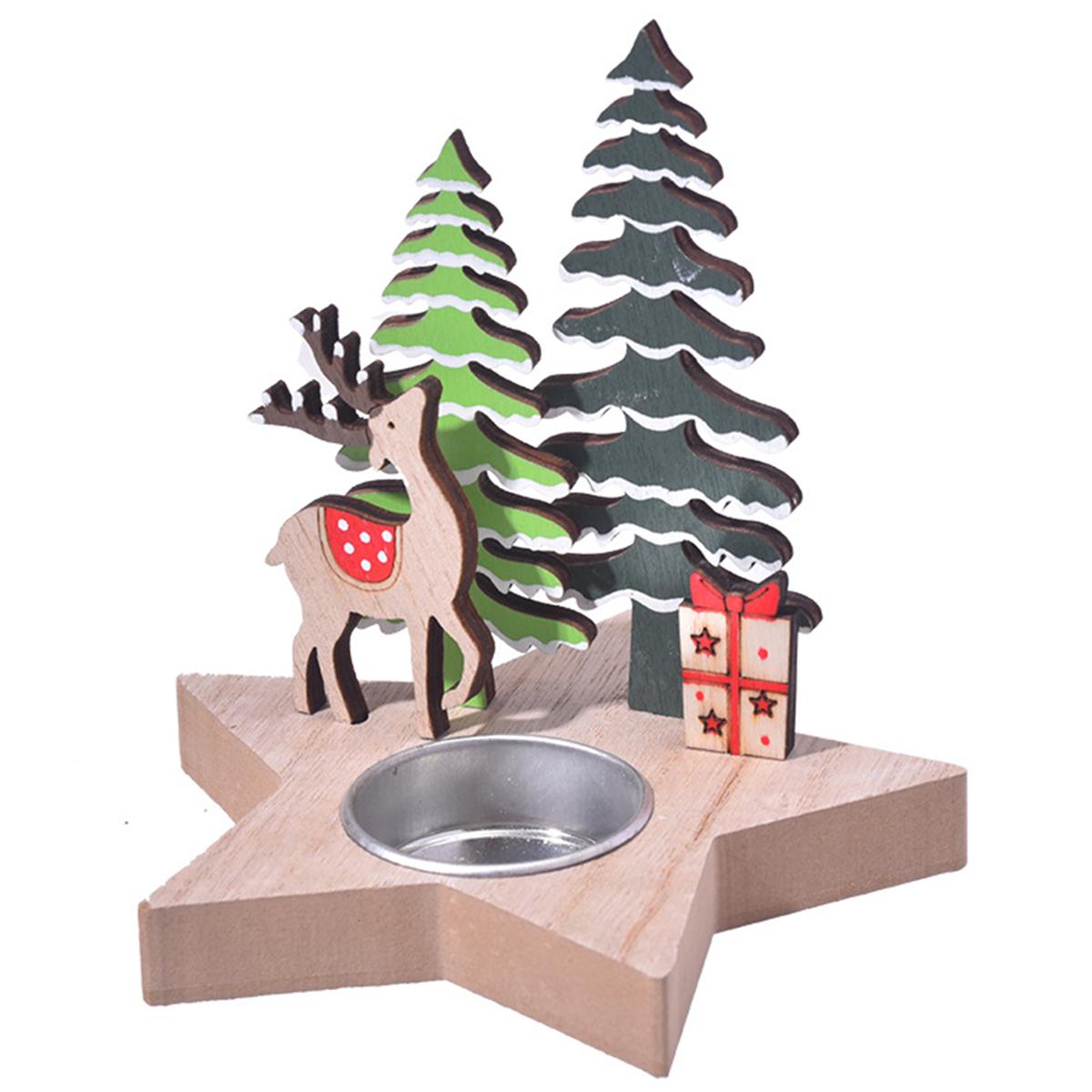 

Рождественский деревянный подсвечник Leeseph, праздничный декор стола, забавные рождественские подарки, идеально подходит для украшения рождественского стола