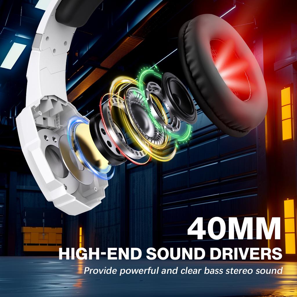 Wire Gaming Headphones New Design Soundproof Comfortable Hearing Protection Ear Muffs Professional Headset Leather RGB Lighting