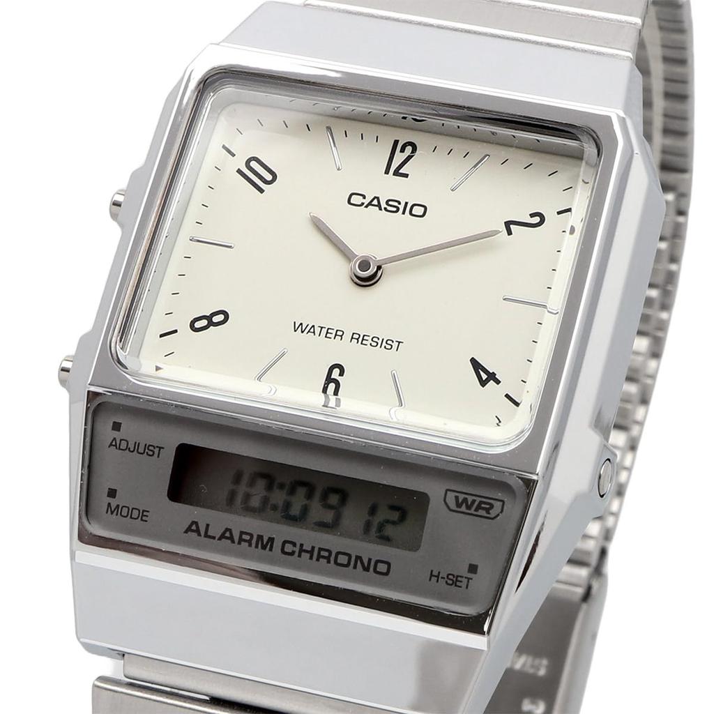 Casio Standard Quartz Watch International Model Analog-Digital AQ-800E-7A2, Unisex, Off-White, [Used]