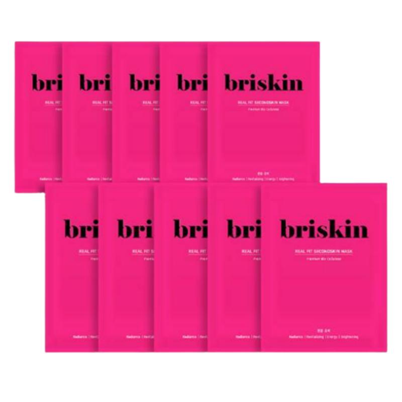 Briskin Real Fit Secondskin Mask Tone-Up Radiance 10 Sheets