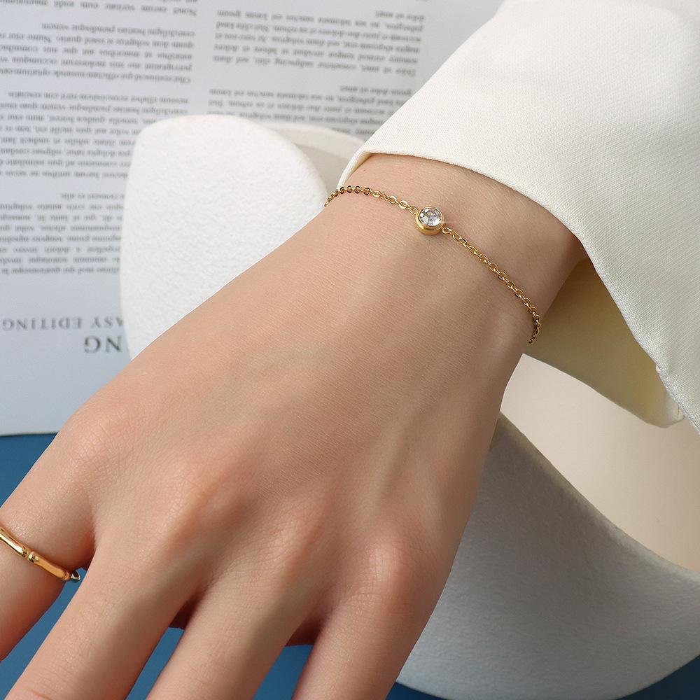 Minimalism Crystal Women Bracelets Gold Chain Short Small Bangles for Ladies bracelet femme Fashion Hand Jewelry