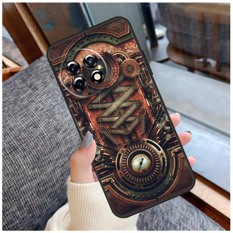Steampunk Style Gears Levers Engine Case For OnePlus 15 13 12 11 10 9 Pro 13R 13T 12R 10T 8T Nord CE 5 2 3 4 Lite N20 N30 Coque