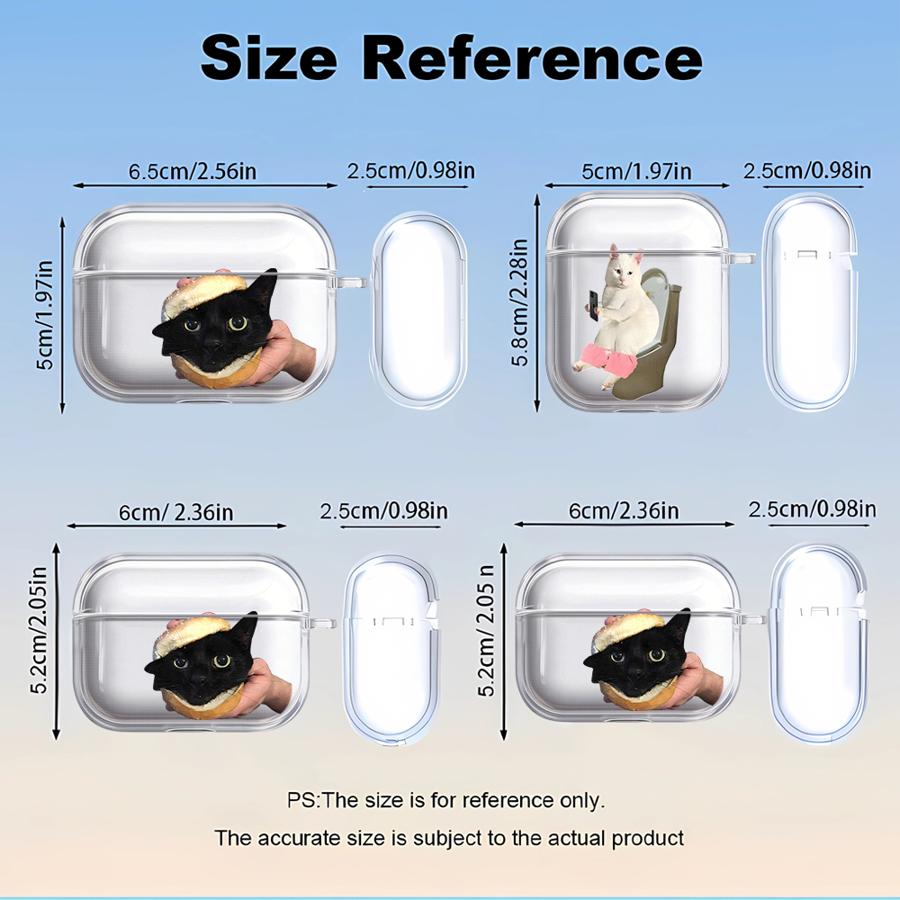 Case For Airpods 2 Pro 3 Pro2 4 Pro3 1 Clear Earphone Cases Cover Cute Cartoon Cat