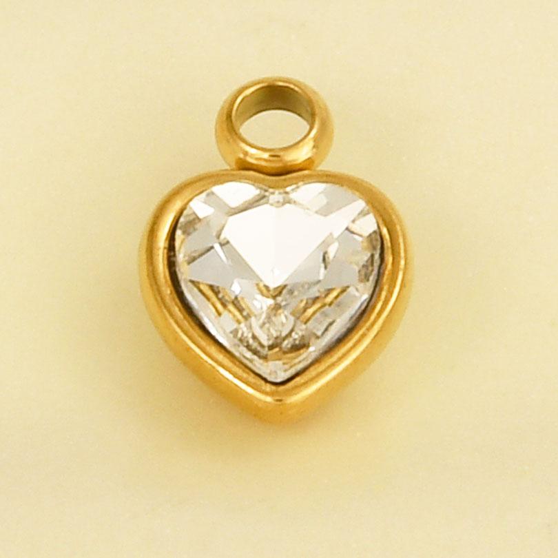 Elegant Girl Pendant Rhinestone Love Stainless Steel Pendants For Jewelry Making Supplies Heart Charm Pendant Handmade Bracelets