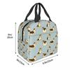 Tri Color Corgi Dog Insulated Lunch Bag for Women Kids Portable Food Boxes Thermal Lunch Box Tote