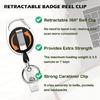 Leopards Retractable Badge Holder Waterproof ABS Card Holder With Retractable Lanyard For Corporate Business Employee