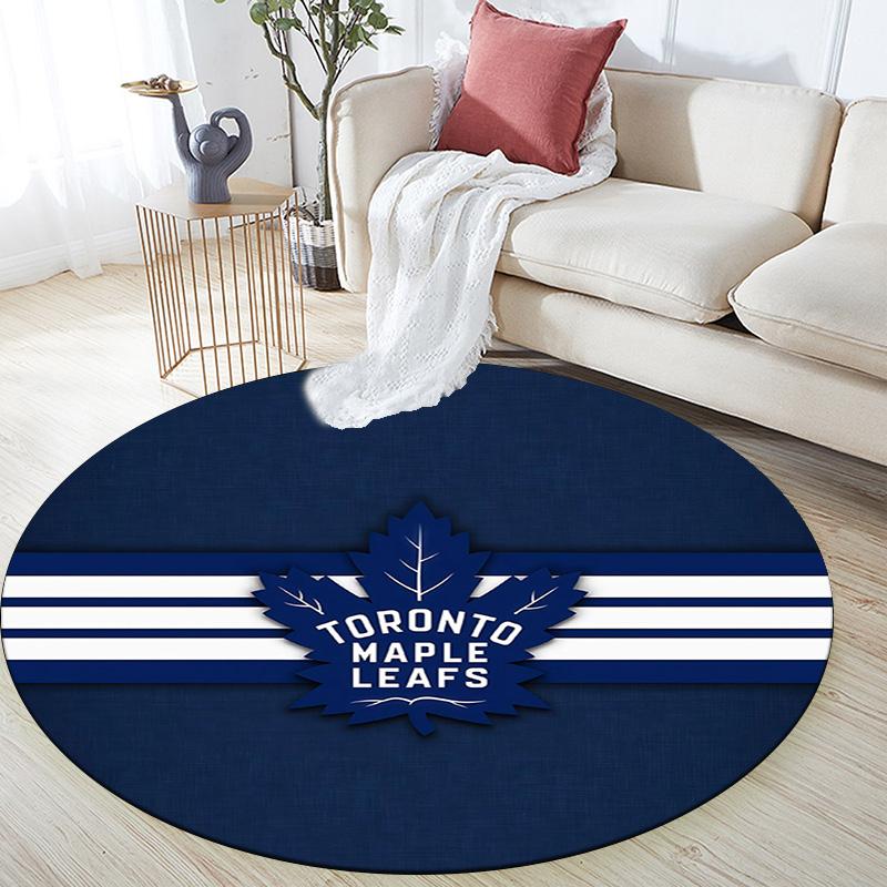 Toronto Maple Leafs2,Round Area Rug,Carpet Rug for Living Room Bedroom Sofa Playroom Decor,Non-slip Floor Mat