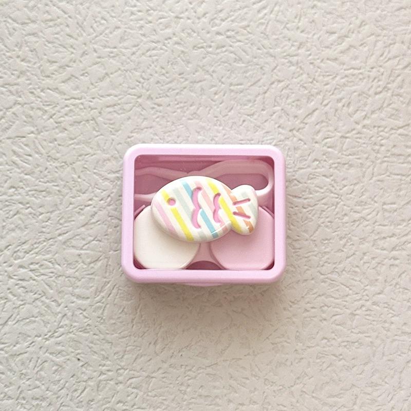 Macaron kolorowe etui na soczewki kontaktowe dziewczyna czarne fioletowe etui na soczewki kontaktowe z silikonową pęsetą mini kieszonkowe pudełko