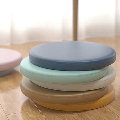 Round Imitation Leather Oil-proof Dining Chair Cushion Waterproof Easy Cleaning Bar Stools Cushions Non-slip Memory Foam Pad