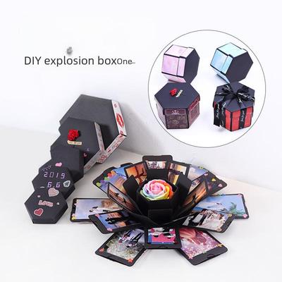 Hexagonal Explosion Box DIY Handmade Photo Album – Creative Birthday Gift Box