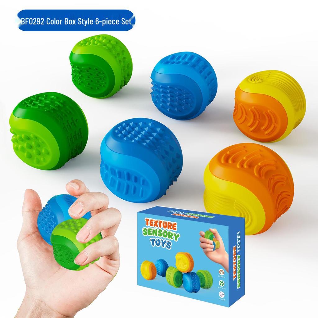 Children's Silicone Sensory Toys: Multi-Textured Decompression Stones & Balls