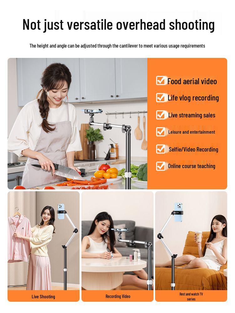 Floor-Standing Multi-Functional Photography Stand for Mobile and Desktop Use