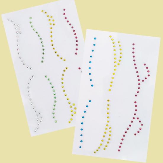 Tattoo Rhinestones Attractive Easy To Apply Plastic Convenient Gem Faux Crystal Stickers for Unisex