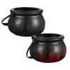 2 Pcs Witch Jar Handheld Basket Toys Halloween Decor Party Candy Bucket Bowl Kids Lanterns Portable Large Trick Treat Props