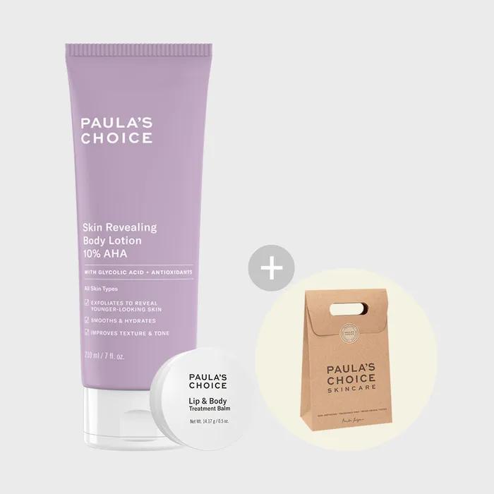 

[Набор из двух средств] Отшелушивающий лосьон для тела с 10% AHA + Бальзам для губ и тела