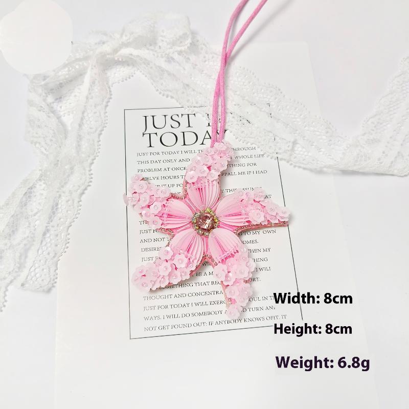 1 Piece Butterfly Applique Patch Hanging Rope Keyring  Starfish Sequin Handmade Beaded Clothing Sew On Patches Pendant