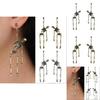 Unique And Quirky Halloween Skull Earrings Vintage All-metal Alloy Dangle Jewelry