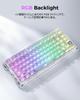 GravaStar K1 Lite Gaming Transparent Gasket Bluetooth Transparent RGB US Layout Mechanical Beautiful Aurora Color Keyboard, Keyboard, Wireless, 75%